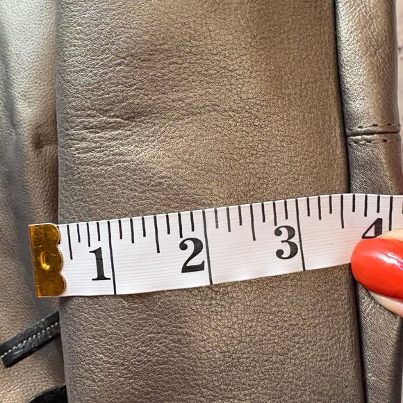 Sophia Visconti Genuine Leather Shoulder Bag Purse Gray/ Black - Picture 13 of 13